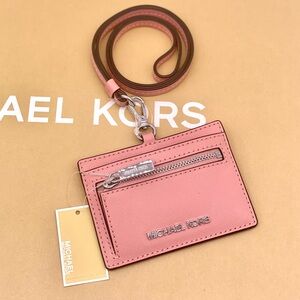 Michael Kors Pink Card Holder with Lanyard